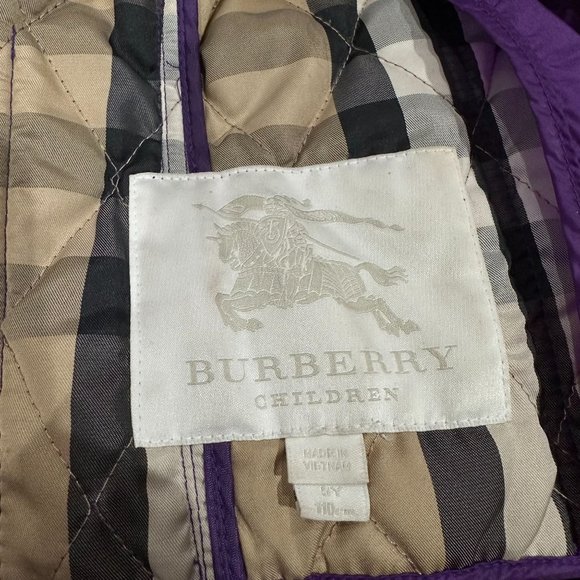Burberry Children Quilted Kid's Jacket Purple Girl Size 5Y Cute Spring Snap Kids - Picture 2 of 4